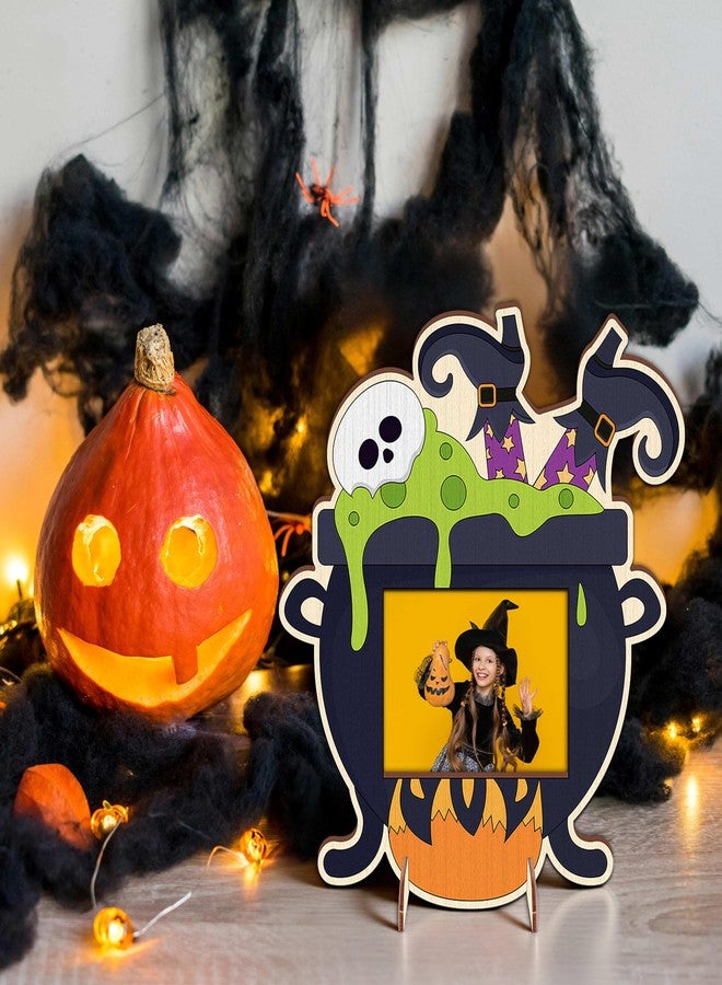Moon Boat 18PCS Halloween Crafts for Kids Picture Frame Kit DIY Wooden Crafts Painting Your Own Hallowmas Activities Party Supplies - Image 4